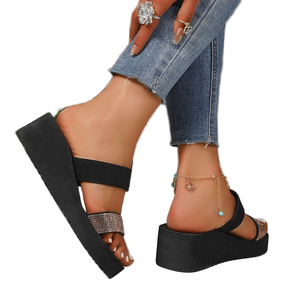 2026 Summer New Women's Platform Slippers with Anti-slip Rubber Insole Wedge Heels Fashion Trend for Winter/Spring/Summer/Autumn - Product Image 2