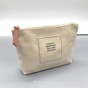 Pochette en lin personnalisée en gros avec fermeture éclair, motif dessin animé, sac en coton, pochette en toile de coton avec fermeture éclair, matériau recyclé - Product Image 1