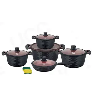 Life Smile Granite Authentic Kitchen Ceramic 7 Pcs Set Stainless