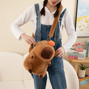 Children's Cartoon Capybara Plush Backpack New Style Zipper Closure Doll <strong>Bag</strong> Kids Satchel - Product Image 5