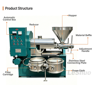 เครื่องทำน้ำมันปรุงอาหาร 75 กิโลกรัมต่อชั่วโมง เครื่องสกัดน้ำมันแบบกดเย็นและกดร้อน เครื่องกดน้ำมันสำหรับถั่วลิสง - Product Image 3