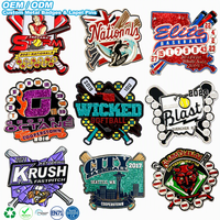 Spilla Personalizzata da Collezione per Baseball e Softball, in Metallo Smaltato con Glitter, in Lega di Zinco, per Squadre Sportive, Souvenir, Logo, Eventi Sportivi
