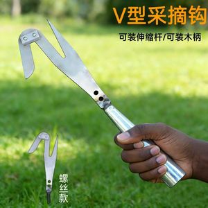 Gancho en forma de V para recoger frutas, herramienta manual de acero inoxidable para cosecha aérea de lichi, longan, melocotón, tijeras de jardinería - Product Image 3