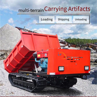 La Chine 1ton diesel chenille en caoutchouc jardin Woodland Mini transporteur benne sur chenilles camion-benne