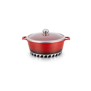 Juego de utensilios de cocina de aluminio fundido, <span class=keywords><strong>ollas</strong></span> de uso General para Gas y Cocina de Inducción, no admite sopa de Color verde ondulado - Product Image 4