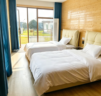 Maison Modulaire Préfabriquée Moderne Direct Usine, Cabane Glamping Écologique en Bois avec Fenêtre Panoramique en A et Terrasse pour Vue sur la Nature - Vente en Gros