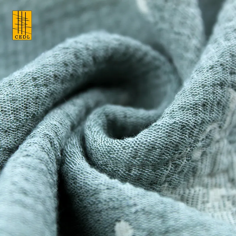 Thiết Kế Thời Trang Bông Polyester Sợi Nhuộm Jacquard Batik Vải Crepe Đôi Bột Dot Vải Váy Gots Bông Vải