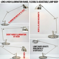Lampe de lecture électrique LED moderne et minimaliste KangDuo à bras long pliable, protection oculaire, bureau, CRI 90 élevé, réglable pour salle de lecture