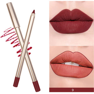NO LOGO Paquet doré de luxe <span class=keywords><strong>crayon</strong></span> à lèvres de haute qualité 15 couleurs <span class=keywords><strong>crayon</strong></span> à lèvres nude brun foncé pur marque privée personnalisée - Product Image 3