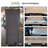 Pintu Interior UnitedWoods Tahan Air PVC Laminasi Kayu Alami Veneer Melamin MDF Hollow Core Modern Finishing Pintu Dorong-Tarik