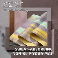 Tapis de yoga en caoutchouc PU de 5 mm absorbant la transpiration, couche antidérapante Pro-grip, pliable, pour le yoga chaud, le Pilates et l'entraînement