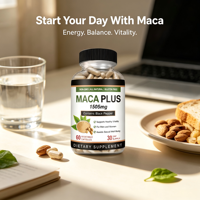 Capsules de racine de maca haute puissance, étiquette privée OEM, capsules de maca, complément alimentaire sain