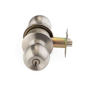 WEKIS Custom American Stainless Steel Cylindrical Door Knob One Side <b>Lock</b> Keyless 3 Brass <b>Keys</b> 60mm Backset Gold/Bright Chrome - Product Image 5