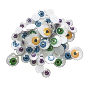 Wholesale Children Handcraft Diy Craft Doll Toy Accessories Round Doll Moving Wiggle Eyes Plastic Colourful Toy Safety Eyes