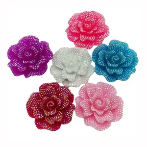 Shiny Flower Rose Resin Model Resin Flower Flat Back Cabochon Headwear DIY Decorative Cellphone Ornament