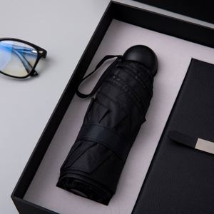 Notebook High Color Value A5 <b>Notepad</b> Pocket Faux <b>Leather</b> 50% Folding Umbrella Business Office Style Wireless Binding Gift Set - Product Image 2