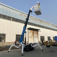 Grue araignée 3T à double alimentation avec télécommande sans fil, stabilisateurs à nivellement automatique pour sites étroits