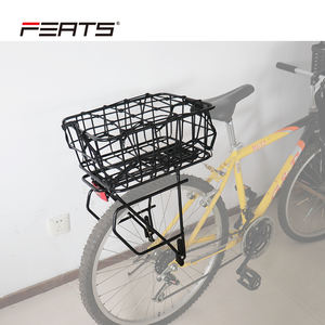 Estante trasero de aleación FERTS con cesta Ajuste universal Touring Cargo Rack Portaequipajes de bicicleta ajustable con una red para organizar - Product Image 2