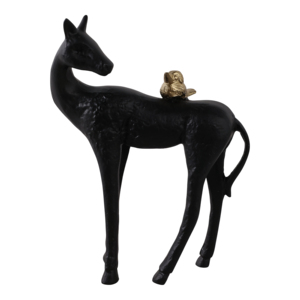 Scultura di Cavallo con Accento di Uccello, Statuetta Decorativa Nera per Casa, Ufficio, Bagno, Ornamento per Scaffale - Product Image 1