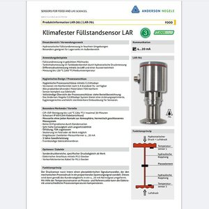 Capteur de niveau de liquide Anderson Negele LAR-361/0/X/M12/S 24 V CC pour l'ingénierie électrique - Product Image 4