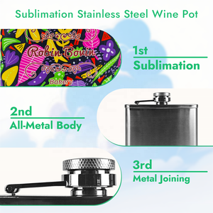 Prosub biểu tượng tùy chỉnh 6oz 7Oz 8oz người đàn ông rượu hip flasks PU da thép không gỉ rượu vang nồi khoảng trống thăng hoa Hip <span class=keywords><strong>Flask</strong></span> - Product Image 4