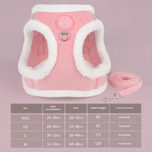 Dây Dẫn Thú Cưng Kiểu Áo Vest Cao Cấp Cho Chó Nhỏ & <span class=keywords><strong>M</strong></span>èo Con XL, Chống Sặc, Dây Dẫn Không Có Thể Thu Vào, Chất Liệu Vải Corduroy - Product Image 6