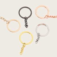 30 Customizable Round Flat Key Rings Plus 4 Chain Color Retaining Plating Aperture Bag Toy Accessories Manufacturers Wholesale