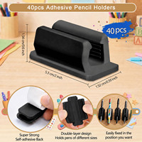 40 supports adhésifs pour crayons, organisateurs de stylos et marqueurs pour bureau, salle de classe, maison, entrepôt