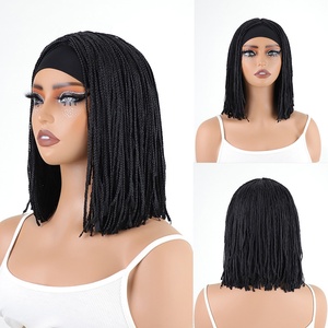 วิกผมสังเคราะห์สไตล์ยุโรปอเมริกันสำหรับผู้หญิง ผ้าคาดศีรษะแบบไหมน้ำแข็ง ทรงผมบ๊อบถักแบบแอฟริกัน ผลิตด้วยเครื่องจักร น้ำหนัก 300 กรัม เปลี่ยนทรงผมได้ - Product Image 2