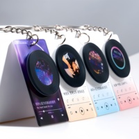 Porte-clés rotatif personnalisé en acrylique NFC, pendentif disque vinyle ou CD musical, étiquette cadeau pour souvenirs promotionnels – Vente en gros
