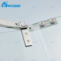 Weisdon Cabine de douche en forme de diamant avec cadre en acier inoxydable Charnières en verre trempé Cabine de douche pivotante