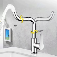 Robinet de cuisine et de salle de bain classique en acier inoxydable, à montage sur plan, monocommande, avec capteur tactile, finition noire
