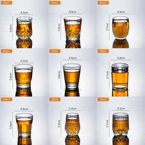 Verres à shot miniatures multi-vintage gaufrés 1OZ-3OZ, motifs assortis, transparents, pour liqueur, tequila, whisky, vodka, bar et spiritueux à domicile - Product Image 2