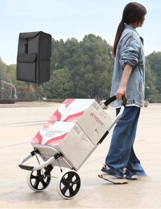 Carritos de supermercado Utilidad de lavandería Diseñado con carrito de compras plegable de escalador de escalera de tres ruedas - Product Image 6