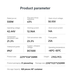 Panel Solar para Uso Doméstico, Kit de Electricidad para Techos, 400 Vatios, 450w Monocristalino, 370w-450w Mono Wat, 430w, 430, 440w, 400w - Product Image 6