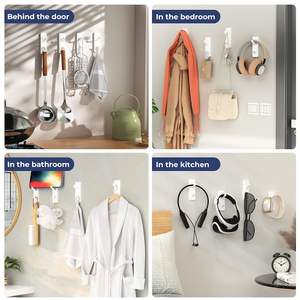 Double crochets de salle de bain en acier inoxydable, <span class=keywords><strong>porte</strong></span>-serviettes de bain, <span class=keywords><strong>porte</strong></span>-<span class=keywords><strong>manteau</strong></span>, <span class=keywords><strong>porte</strong></span>-clés, cintres, <span class=keywords><strong>sans</strong></span> perçage - Product Image 6