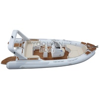 Bateau à rames en fibre de verre de 7 m avec moteur hors-bord de 200 CV, tubes en PVC durables pour la pêche sportive et la patrouille, vitesse de 38 nœuds