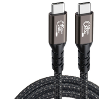 Câble de données USB 4 en alliage d'aluminium et nylon tressé 40Gbps 5A 8K @ 60HZ Câble de type C PD 240W Chargement 1M 2M Câble USB 4.0 C à C