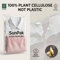 Sacs en papier transparents en cellulose certifiés FSC, conformes PPWR, avec fenêtre transparente