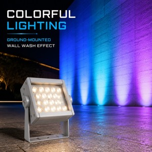 Projecteur <span class=keywords><strong>LED</strong></span> RVBW DMX512 à montage en surface, 36W, puce LUMILEDS 3535, en aluminium étiré ADC12, pour Églises et Musées - Product Image 2