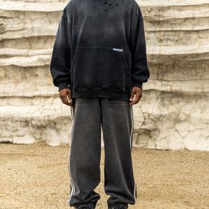 Sudadera con Capucha Desgastada, con Logotipo Personalizado, Lavada al Sol, con Borde Deshilachado, Estilo Vintage, Fabricantes de Sudaderas con Capucha para Ropa Personalizada - Product Image 2