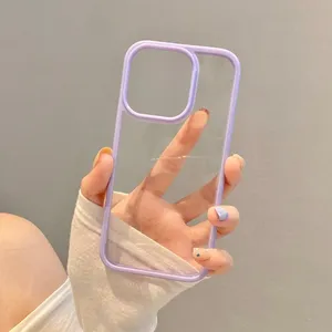 Ốp điện thoại trong suốt màu kẹo dẻo cho <span class=keywords><strong>iPhone</strong></span> 15 14 13 Mini 12 11 Pro Max XR XS X 7 8 Plus SE3, mặt lưng mềm chống sốc - Product Image 5