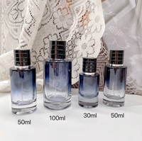 Botellas de Perfume Vacías de Lujo, de Vidrio, 30ml 50ml 100ml, Redondas, Blancas, Ámbar, Rojas, con Tapa de Rosca y Pulverizador, OEM