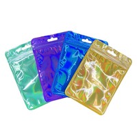 Op maat gemaakte 100 stuks transparante holografische recyclebare geurbestendige voedselverpakkingen met hersluitbare kleine ziplock plastic zakjes van Mylar voor melk en gelei