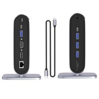 Station d'accueil USB C 12 en 1 |   Hub Type C avec HD VGA RJ45 PD USB SD TF