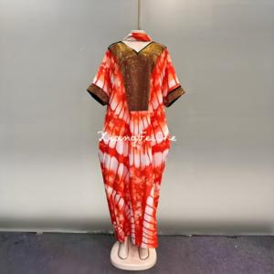 Nouvelle robe Abaya ample et décontractée pour <span class=keywords><strong>femme</strong></span>, style moyen-oriental, ornée de strass, élégante, imprimé africain, pour <span class=keywords><strong>femme</strong></span> musulmane - Product Image 5
