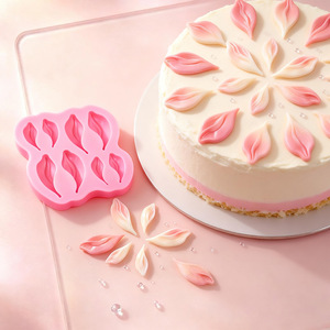 Food Grade <b>Silicone</b> Petals Mousse Cake Mold Heat Resistant Handmade Fruit Shaped Dessert Mold BPA Free Reusable Baking Mold - Product Image 2
