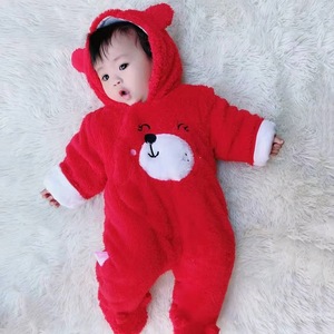 Tuta <span class=keywords><strong>Neonato</strong></span> Invernale Nuova Collezione in Pile Teddy Spesso di Poliestere, Pagliaccetto Imbottito con Cappuccio per Neonati, Ideale per Passeggiate e Gattonare - Product Image 4