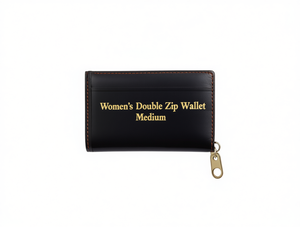 Portafoglio da donna con doppia cerniera, medio, in vera pelle, per uso quotidiano - Product Image 1