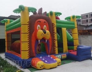 Mejor descuento Palmeras Jumping Castle <span class=keywords><strong>2020</strong></span> jungla inflar Combo rebote León <span class=keywords><strong>casa</strong></span> hinchable con tobogán gran fábrica China - Product Image 1